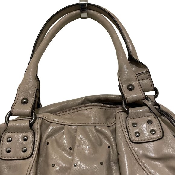 STYLE & CO Gray Beige Studded Synthetic Double Strap Zip Closure Pocket Pouches - Picture 6 of 13